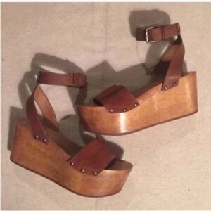 KDB studded wooden platform heels